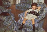 Mary Cassatt Ligttle Girl in a Blue Armchari France oil painting artist